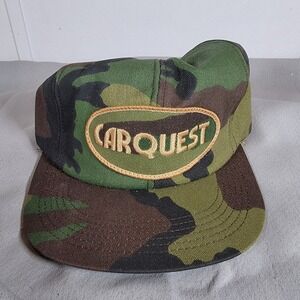 Vintage Old School Camo CARQUEST Camouflage Patch Trucker Hat Snapback Cap USA